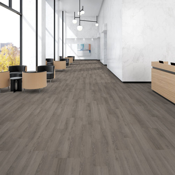 Patcraft - Crossover Click - 7 in. x 48 in. Luxury Vinyl - Heron floor installation