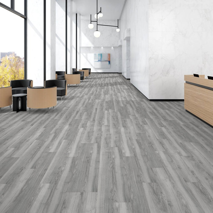 Patcraft - Crossover Click - 7 in. x 48 in. Luxury Vinyl - Dusk floor installation