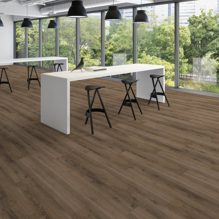 Patcraft - Crossover Click - 7 in. x 48 in. Luxury Vinyl - Smokey Taupe floor installation