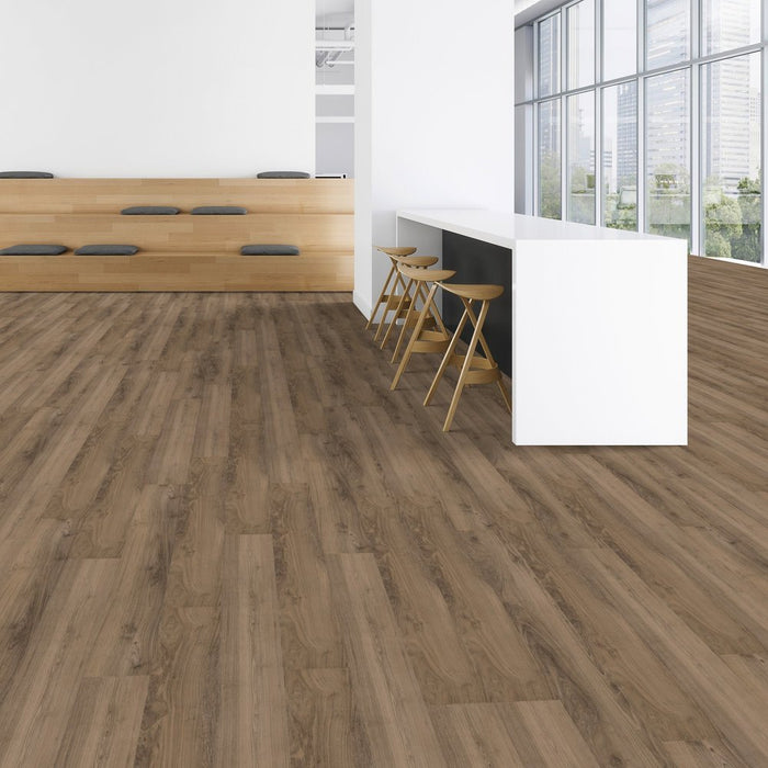 Patcraft - Crossover Click - 7 in. x 48 in. Luxury Vinyl - Smokey Taupe floor installation