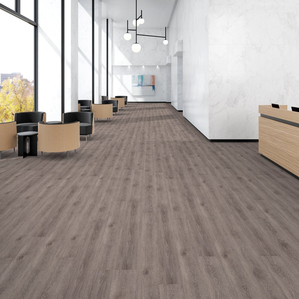 Patcraft - Crossover Click - 7 in. x 48 in. Luxury Vinyl - Woodland floor installation