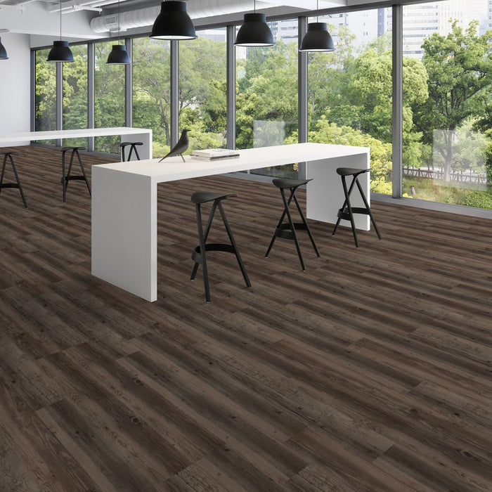 Patcraft - Crossover Click - 7 in. x 48 in. Luxury Vinyl - Rustic floor installation