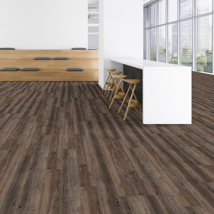 Patcraft - Crossover Click - 7 in. x 48 in. Luxury Vinyl - Rustic floor installation