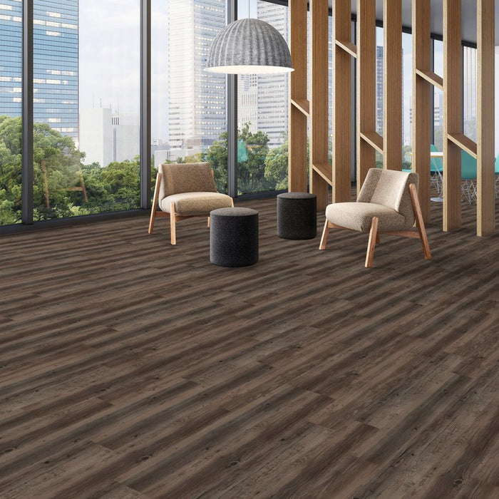 Patcraft - Crossover Click - 7 in. x 48 in. Luxury Vinyl - Rustic floor installation