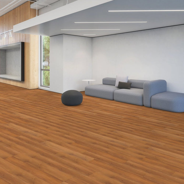 Patcraft - Crossover Click - 7 in. x 48 in. Luxury Vinyl - Spiced Cherry floor installation