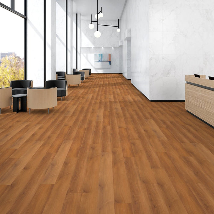 Patcraft - Crossover Click - 7 in. x 48 in. Luxury Vinyl - Spiced Cherry floor installation