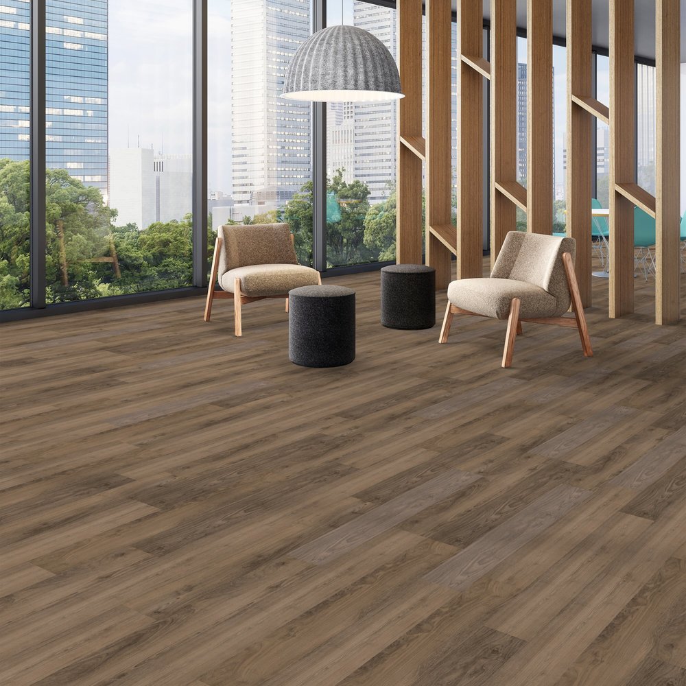 Patcraft - Click Refresh - 7 in. x 48 in. Luxury Vinyl - Smokey Taupe floor installation