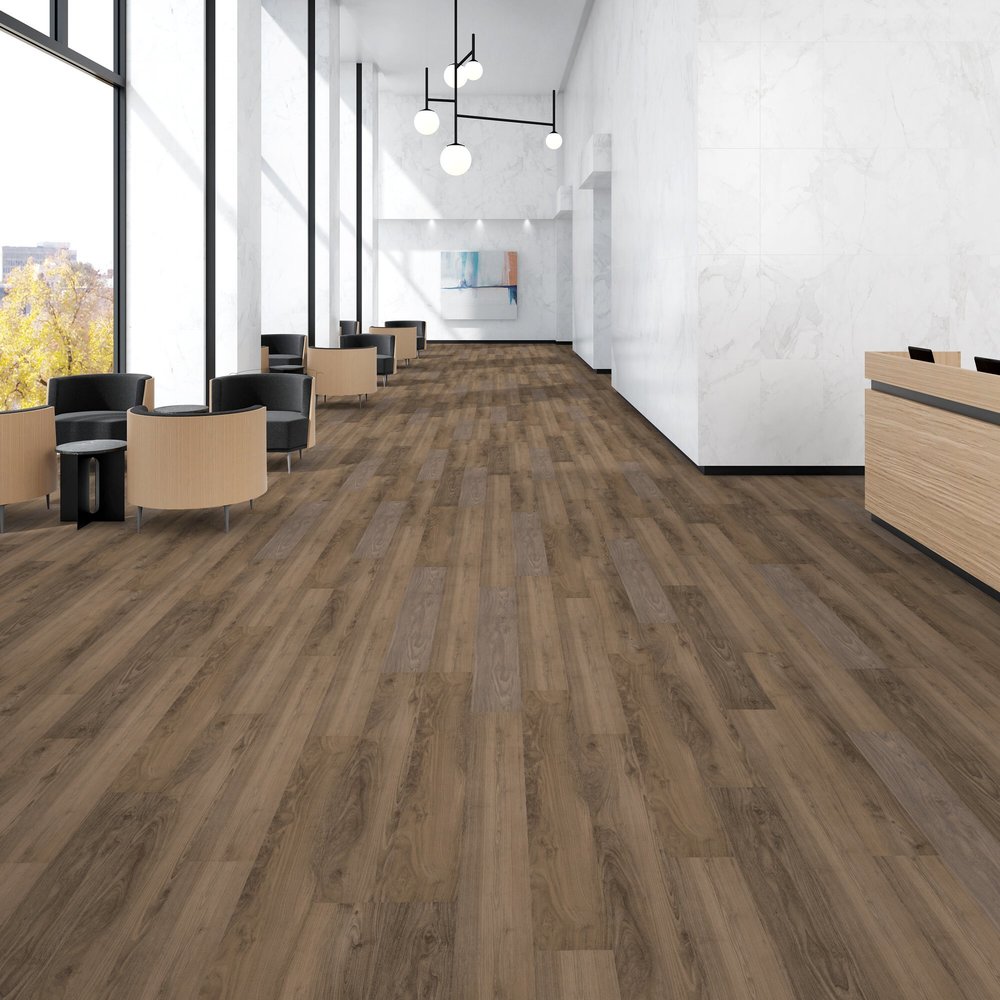 Patcraft - Click Refresh - 7 in. x 48 in. Luxury Vinyl - Smokey Taupe floor installation