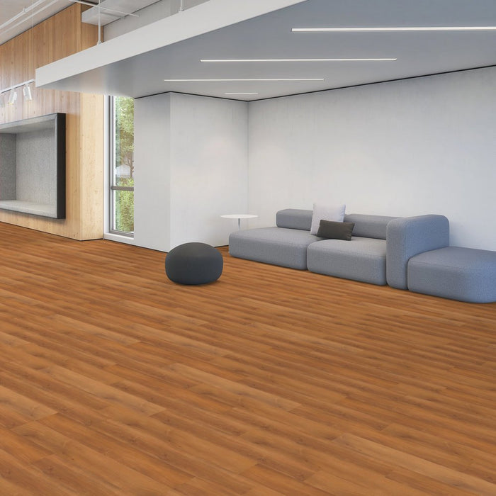 Patcraft - Click Refresh - 7 in. x 48 in. Luxury Vinyl - Spiced Cherry floor installation