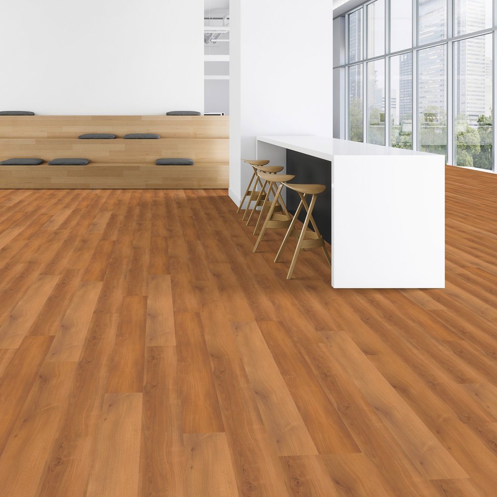 Patcraft - Click Refresh - 7 in. x 48 in. Luxury Vinyl - Spiced Cherry floor installation