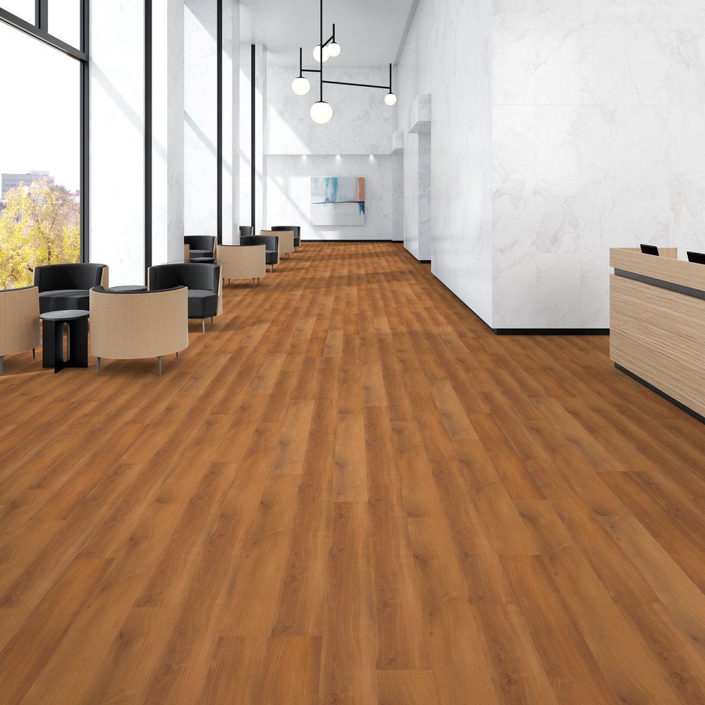 Patcraft - Click Refresh - 7 in. x 48 in. Luxury Vinyl - Spiced Cherry floor installation