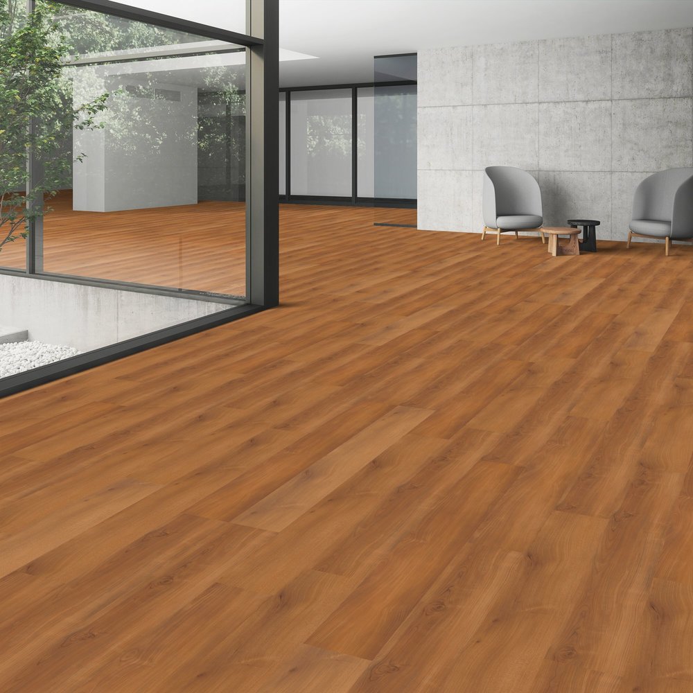 Patcraft - Click Refresh - 7 in. x 48 in. Luxury Vinyl - Spiced Cherry floor installation