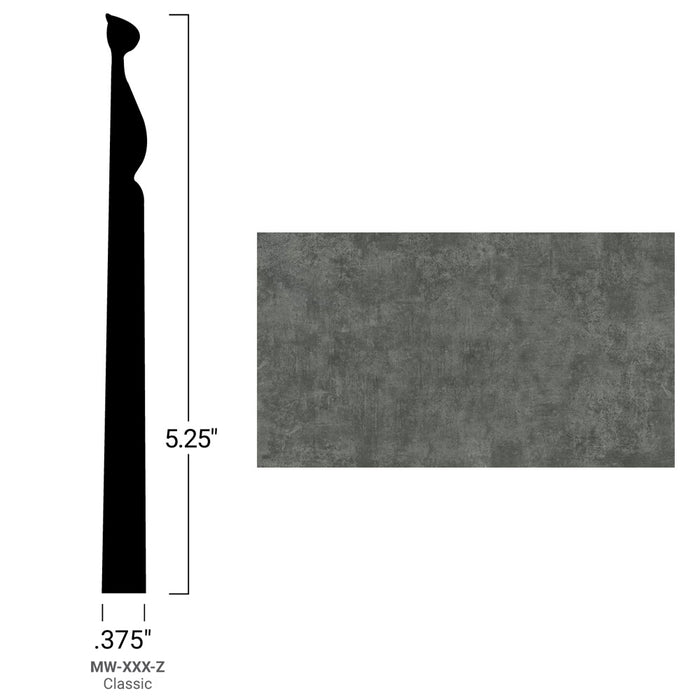 Johnsonite Commercial - Masquerade - 5.25 in. Rubber Wall Base - Classic Concrete Charcoal