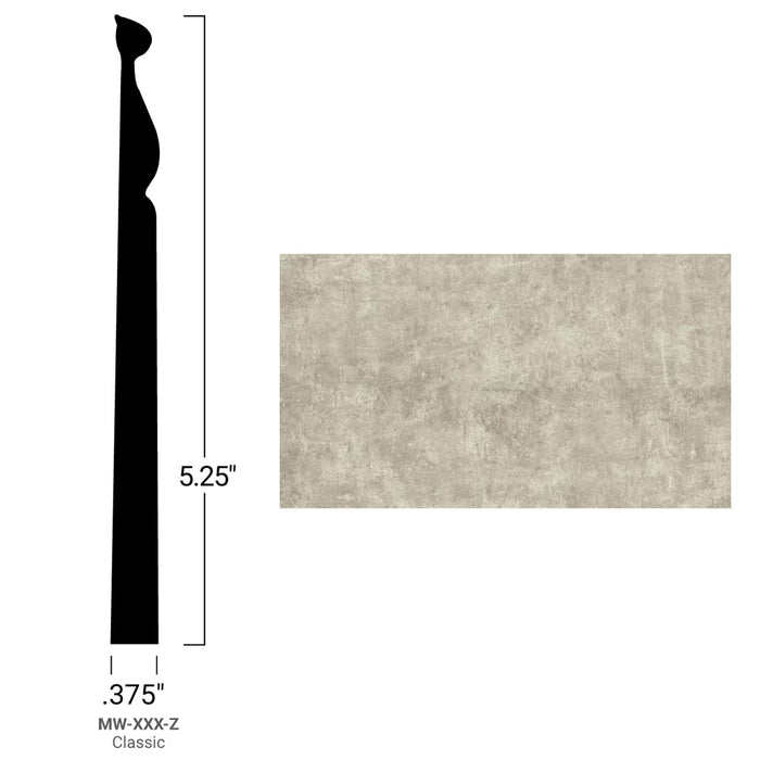 Johnsonite Commercial - Masquerade - 5.25 in. Rubber Wall Base - Classic Concrete Fallow