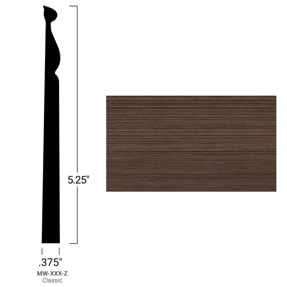 Johnsonite Commercial - Masquerade - 5.25 in. Rubber Wall Base - Classic Darkened Wenge