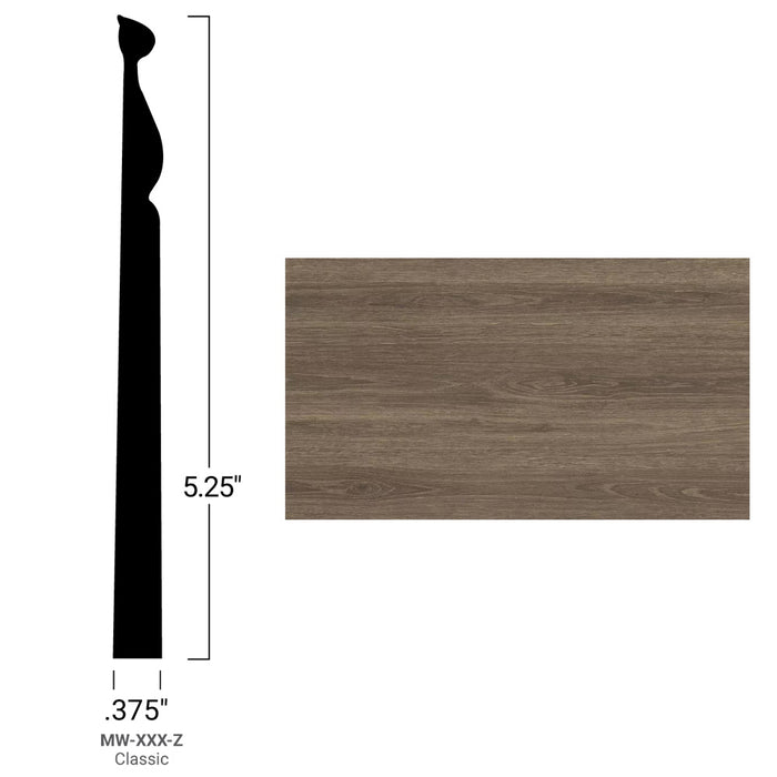 Johnsonite Commercial - Masquerade - 5.25 in. Rubber Wall Base - Classic Seasoned Oak Falcon