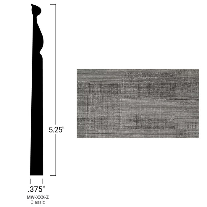 Johnsonite Commercial - Masquerade - 5.25 in. Rubber Wall Base - Classic Texmode Charcoal