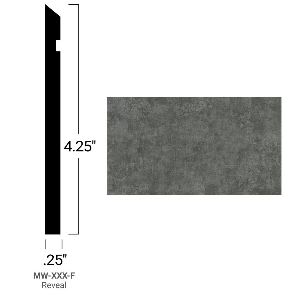 Johnsonite Commercial - Masquerade - 4.25 in. Rubber Wall Base - Reveal Concrete Charcoal