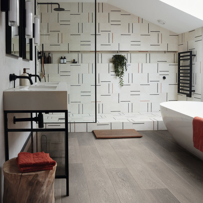 Karndean - Art Select 48" x 7" Glue Down Commercial Vinyl - Grey Artisan Oak Installed