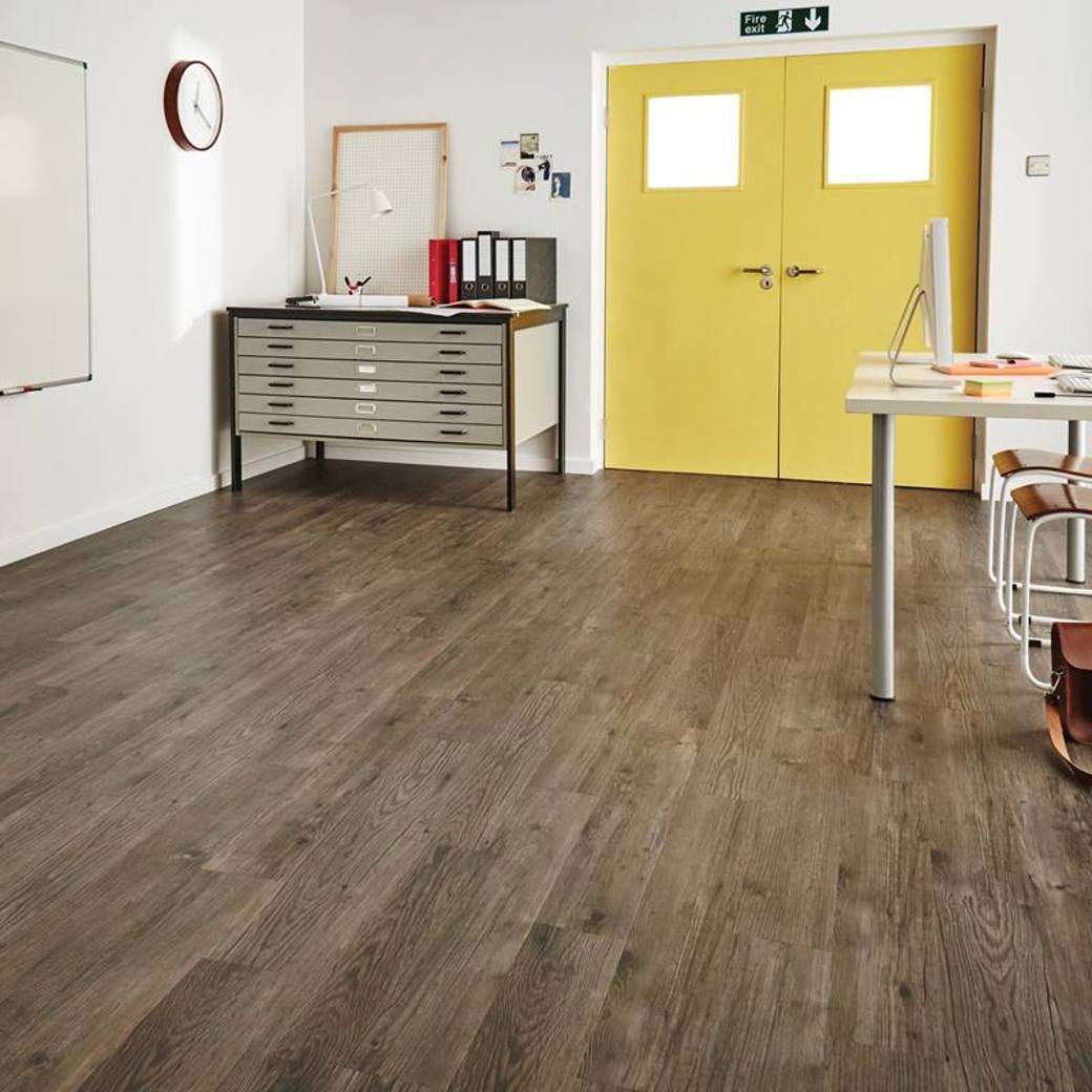 Karndean - Opus 6 in. x 36 in. Commercial Gluedown Vinyl Plank - Ignea Installed