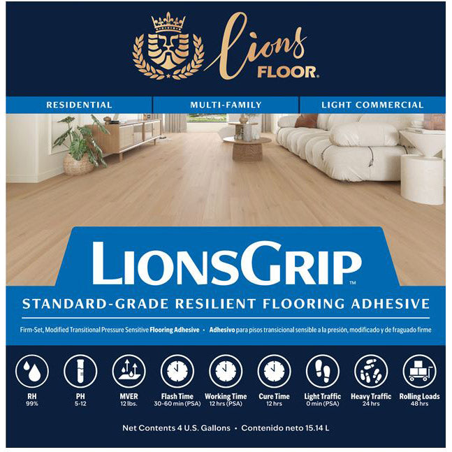 Lions Floor - LionsGrip Resilient Flooring Adhesive - 4 Gallon
