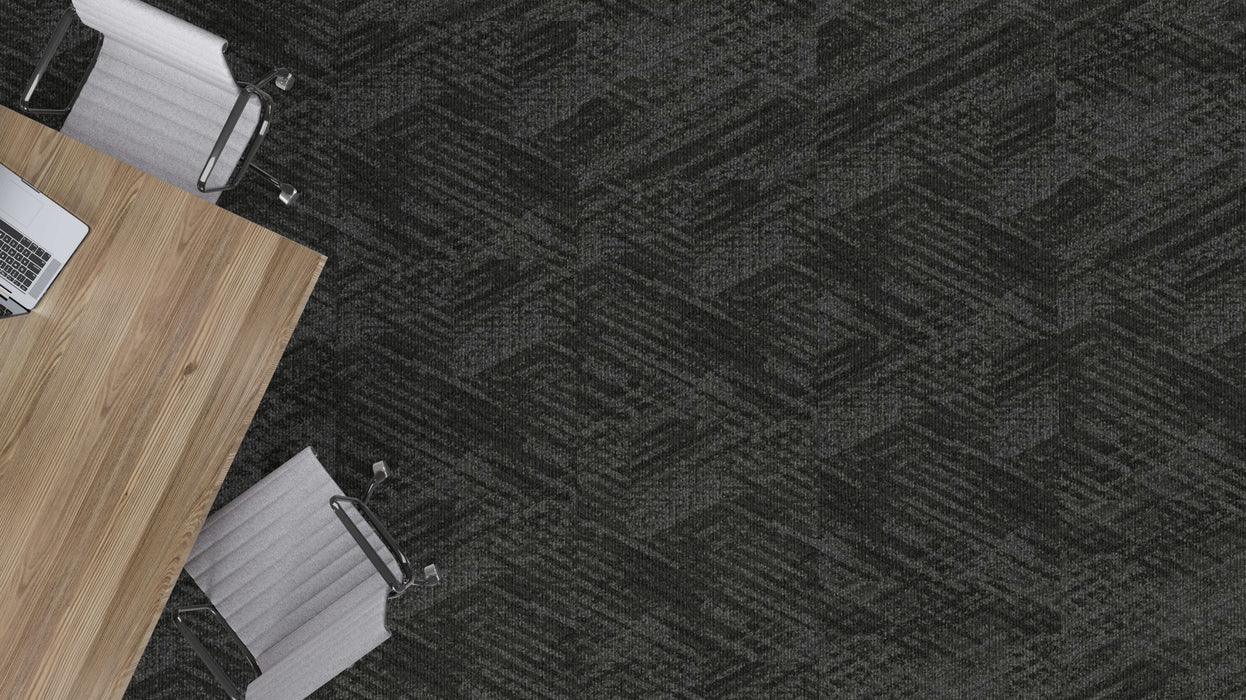 Mohawk - Art Exposure - Academic View BT433 - 24 in. x 24 in. - Commercial Carpet Tile - 989 Charcoal Installed