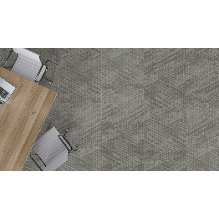 Mohawk - Art Exposure - Academic View BT433 - 24 in. x 24 in. - Commercial Carpet Tile - 958 Ecru Installed