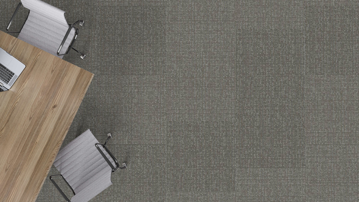 Mohawk - Art Exposure - Adaptable BT432 - 24 in. x 24 in. - Commercial Carpet Tile - 958 Ecru Installed