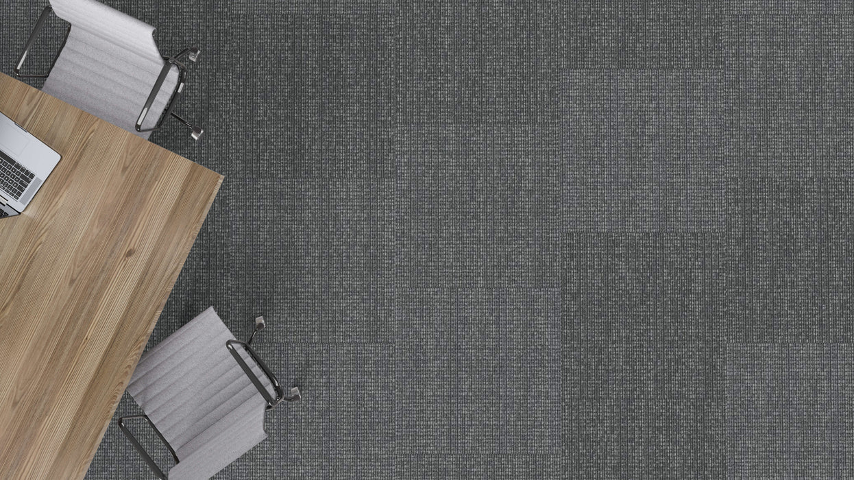 Mohawk - Art Exposure - Adaptable BT432 - 24 in. x 24 in. - Commercial Carpet Tile - 959 Slate Installed