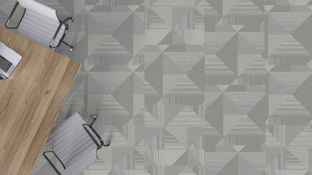 Mohawk - Art Exposure - Enlivened BT455 - 24 in. x 24 in. - Commercial Carpet Tile - 924 Platinum Installed