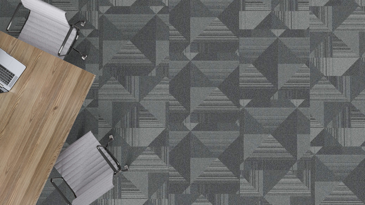 Mohawk - Art Exposure - Enlivened BT455 - 24 in. x 24 in. - Commercial Carpet Tile - 959 Slate Installed
