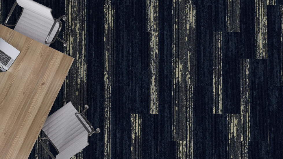 Mohawk Group - Art Style - Metallic Path - 12 in. x 36 in. - Commercial Carpet Tile - Cadet Blaze Installed