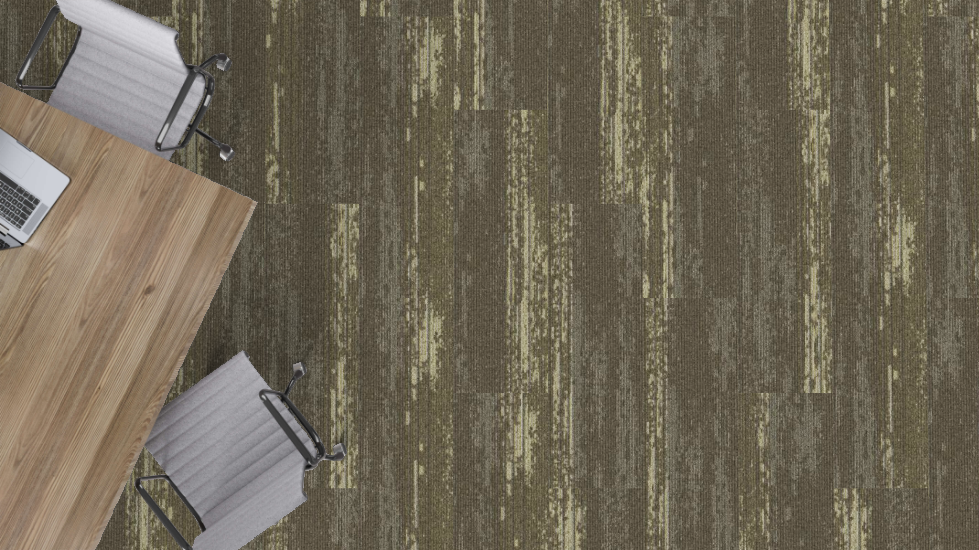 Mohawk Group - Art Style - Metallic Path - 12 in. x 36 in. - Commercial Carpet Tile - Fallow Reflection Installed