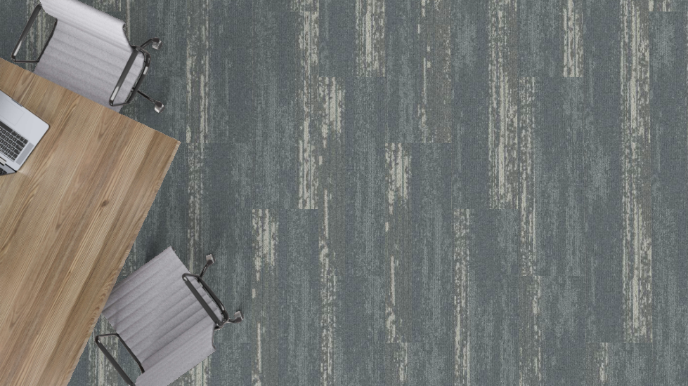 Mohawk Group - Art Style - Metallic Path - 12 in. x 36 in. - Commercial Carpet Tile - Platinum Gleam Installed
