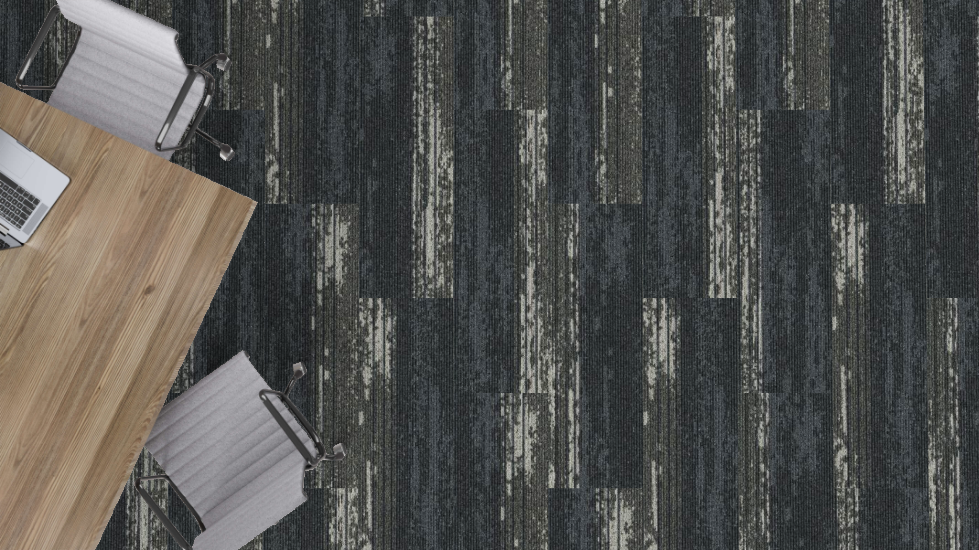 Mohawk Group - Art Style - Metallic Path - 12 in. x 36 in. - Commercial Carpet Tile - Slate Burst Installed