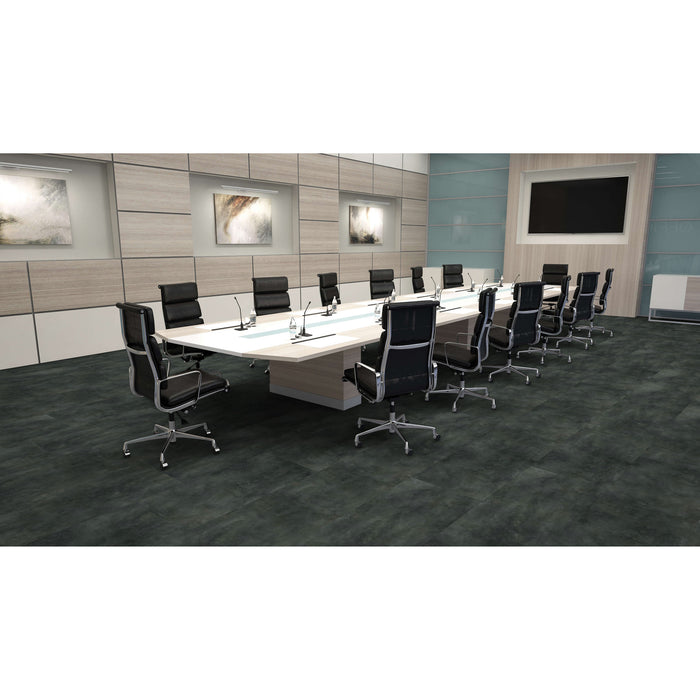 Mohawk - Hot and Heavy II - Bolder 3.0 PVC Free - 18 in. x 36 in. - Resilient Tile - Obsidian Installed