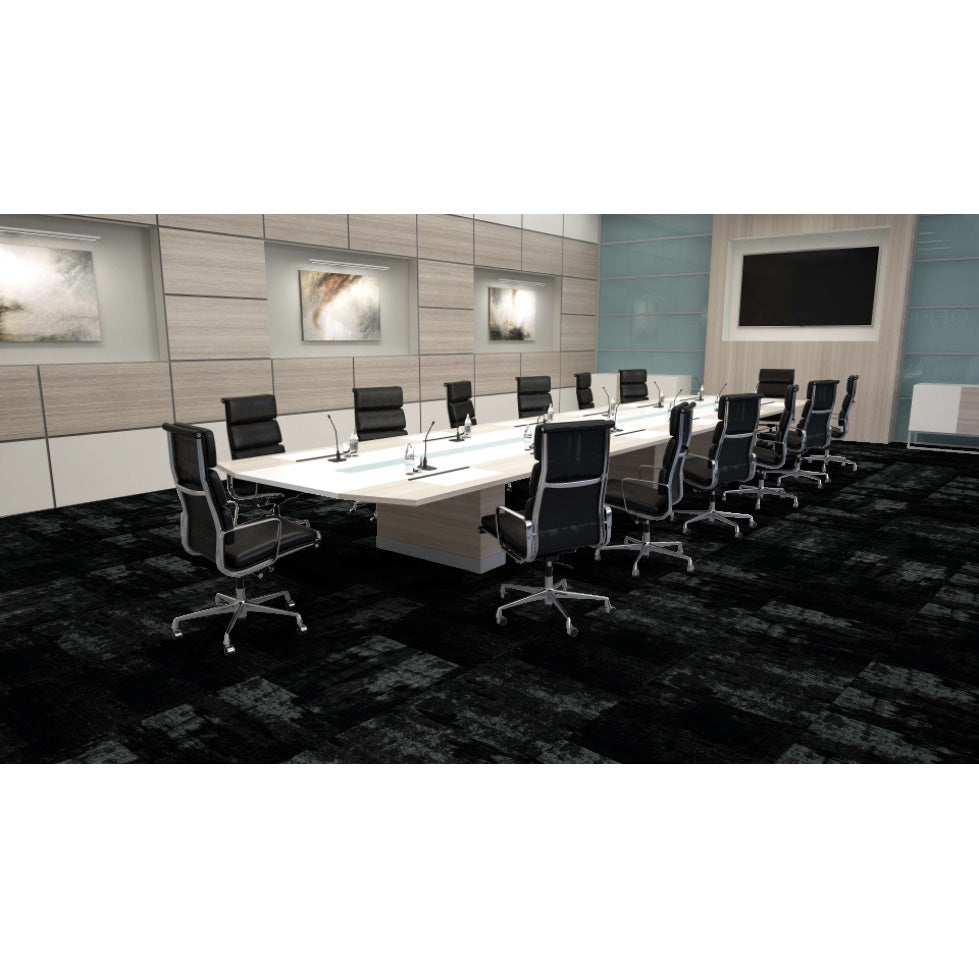 Mohawk - Chromatic Cadence - 24 in. x 24 in. - Commercial Carpet Tile - Round Midnight Installed