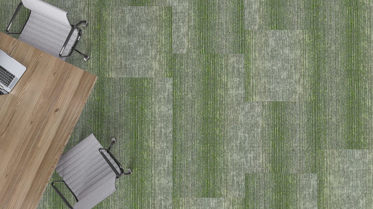 Mohawk - Crossing Current - Filtering Form - 24 in. x 24 in. - Commercial Carpet Tile - Laurel Installed