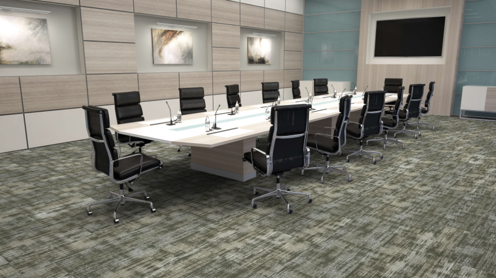 Mohawk - Crossing Current - Refined Pass - 24 in. x 24 in. - Commercial Carpet Tile - Alder Installed
