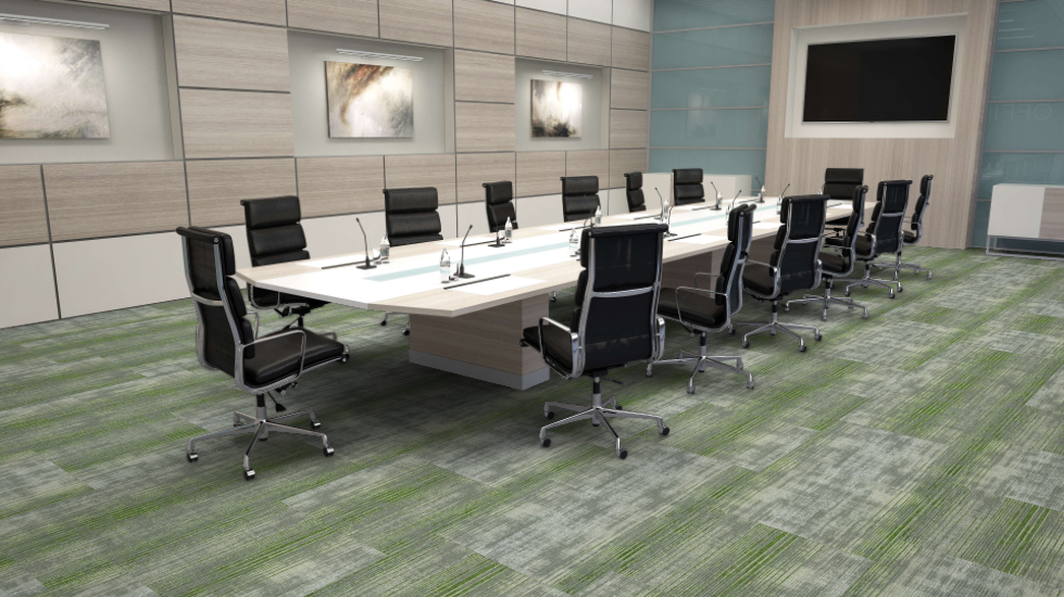 Mohawk - Crossing Current - Refined Pass - 24 in. x 24 in. - Commercial Carpet Tile - Laurel Installed