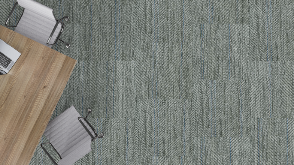 Mohawk - Denim Culture - Counter Casual - 24 in. x 24 in. - Commercial Carpet Tile - Grey Wash Room Scene