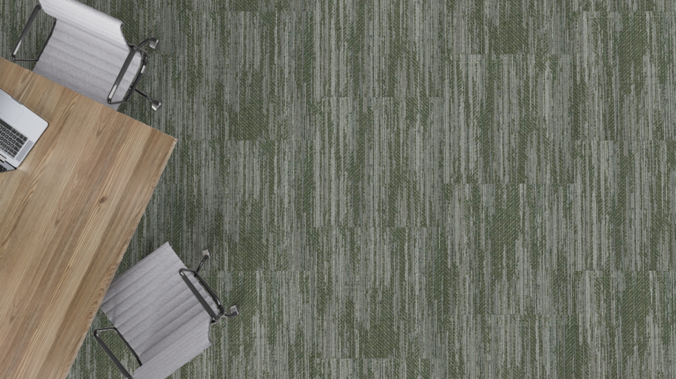 Mohawk - Denim Culture - Made to Last - 24 in. x 24 in. - Commercial Carpet Tile - Sage Wash Installe