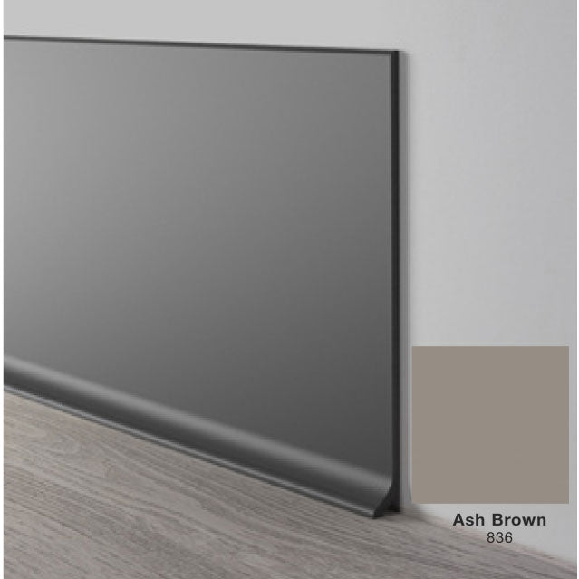 Mohawk - Elemental Edges - 6 in. Crisp Edge Rubber Coved Wall Base Rolls - Ash Brown
