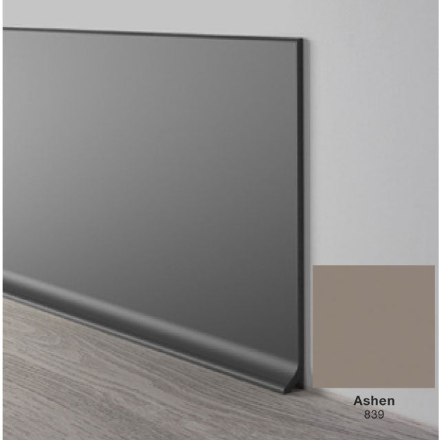 Mohawk - Elemental Edges - 6 in. Crisp Edge Rubber Coved Wall Base Rolls - Ashen