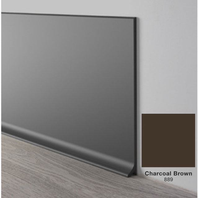 Mohawk - Elemental Edges - 4.5 in. Crisp Edge Rubber Coved Wall Base - Charcoal Brown