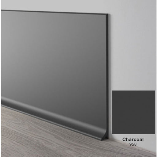 Mohawk - Elemental Edges - 6 in. Crisp Edge Rubber Coved Wall Base Rolls - Charcoal