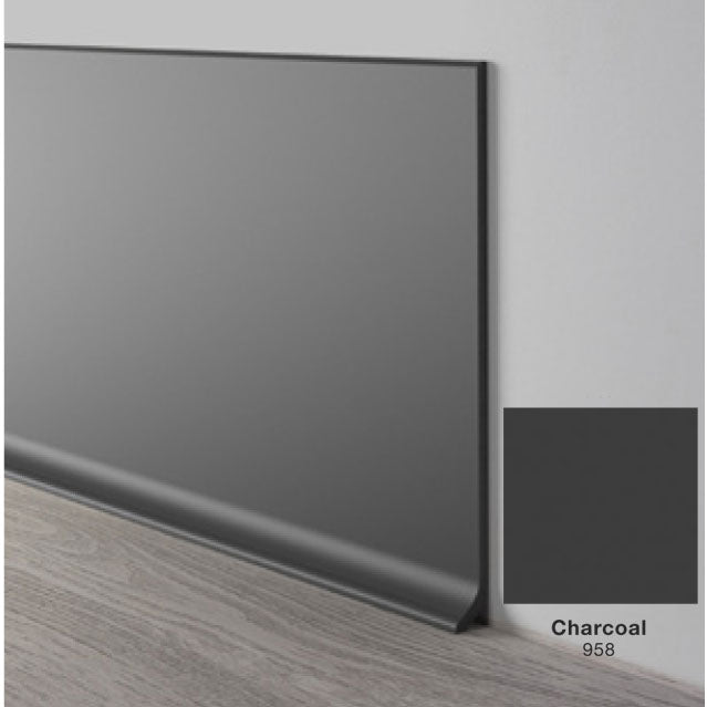 Mohawk - Elemental Edges - 4.5 in. Crisp Edge Rubber Coved Wall Base - Charcoal