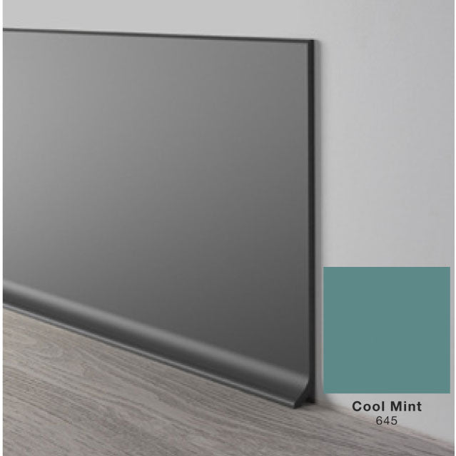 Mohawk - Elemental Edges - 6 in. Crisp Edge Rubber Coved Wall Base Rolls - Cool Mint