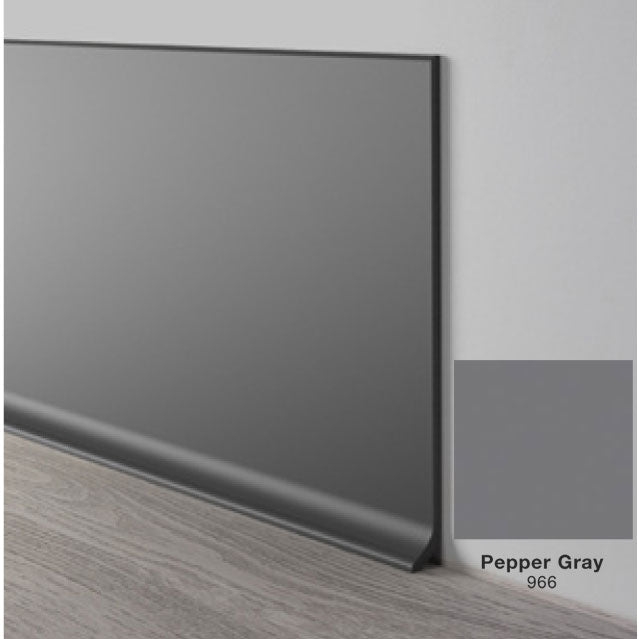 Mohawk - Elemental Edges - 4.5 in. Crisp Edge Rubber Wall Base - Pepper Gray