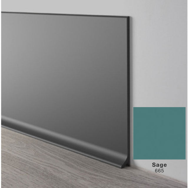 Mohawk - Elemental Edges - 6 in. Crisp Edge Rubber Coved Wall Base Rolls - Sage